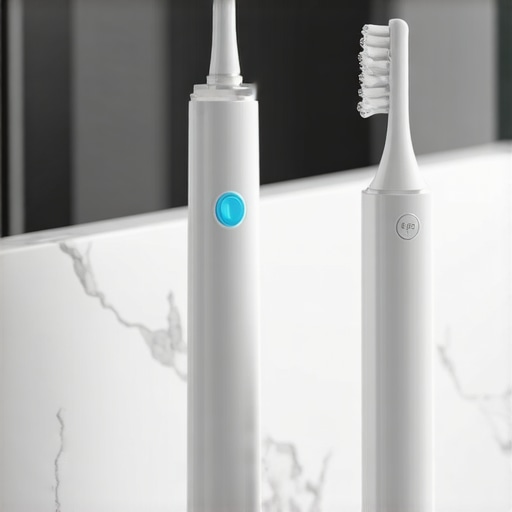 An electric toothbrush and water flosser symbolizing professional-grade home oral care.