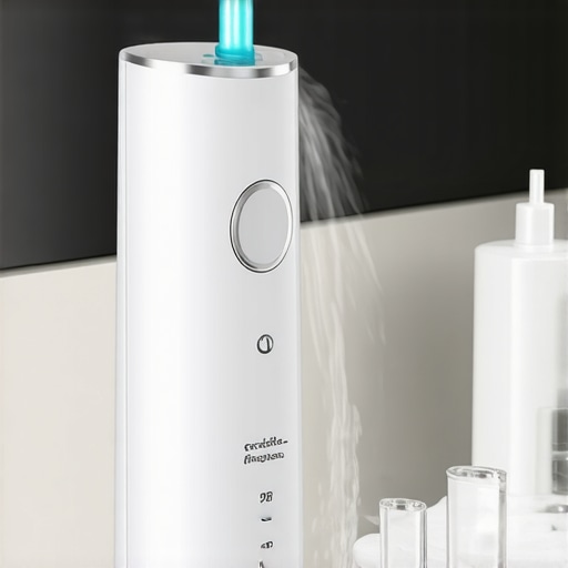 Modern Water Flosser for Gum Health A person using a water flosser to maintain healthy gums and prevent dental issues.