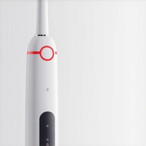 Modern dental tools for bite maintenance Close up of a smart electric toothbrush and digital dental tools.