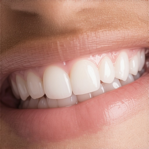 Natural Tooth Shade vs Artificial White Close up of healthy natural teeth showing proper enamel texture