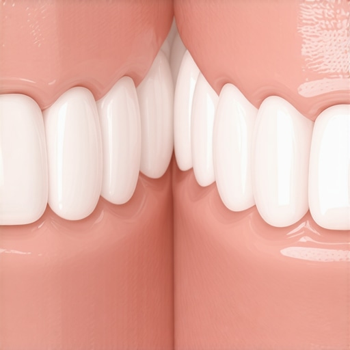 Close-up of high-quality contoured dental veneers showing natural light translucency.