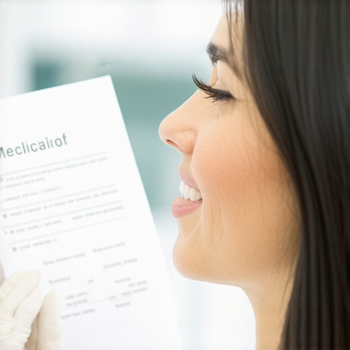 A patient showing a medication list to their dentist to ensure a safe dental procedure.