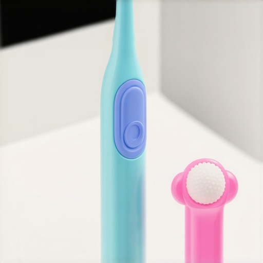 Pediatric Sonic Toothbrush and Gum Massager A pediatric sonic toothbrush and silicone gum massager for child dental care.