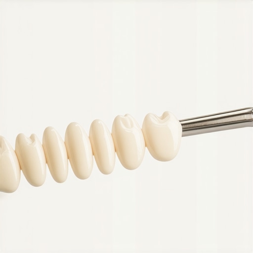 A dental articulator model showing precise tooth contact points and bite alignment.