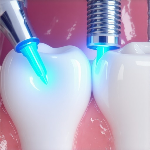 Precision Composite Layering and Curing Process Close-up of a dentist using a curing light on a composite tooth filling