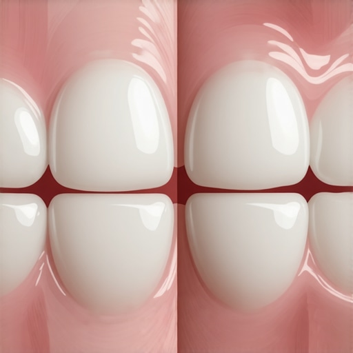 Close-up of a perfectly fitted dental veneer margin showing healthy gum tissue.
