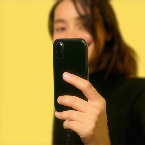 Person taking a balanced selfie with natural lighting