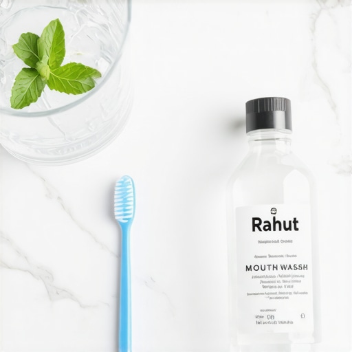 Glass of water and soft toothbrush for gentle oral care
