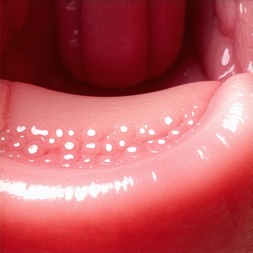 Close-up view of a healthy tongue illustrating the need for professional oral health screenings.