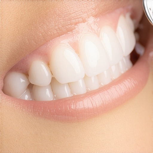 Understanding Enamel and Dentin Layers Close up of human teeth showing enamel thickness and natural tooth color variations.