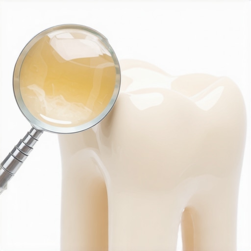 Understanding Tooth Enamel Health Close up of a tooth model illustrating enamel erosion and dental health nuances.